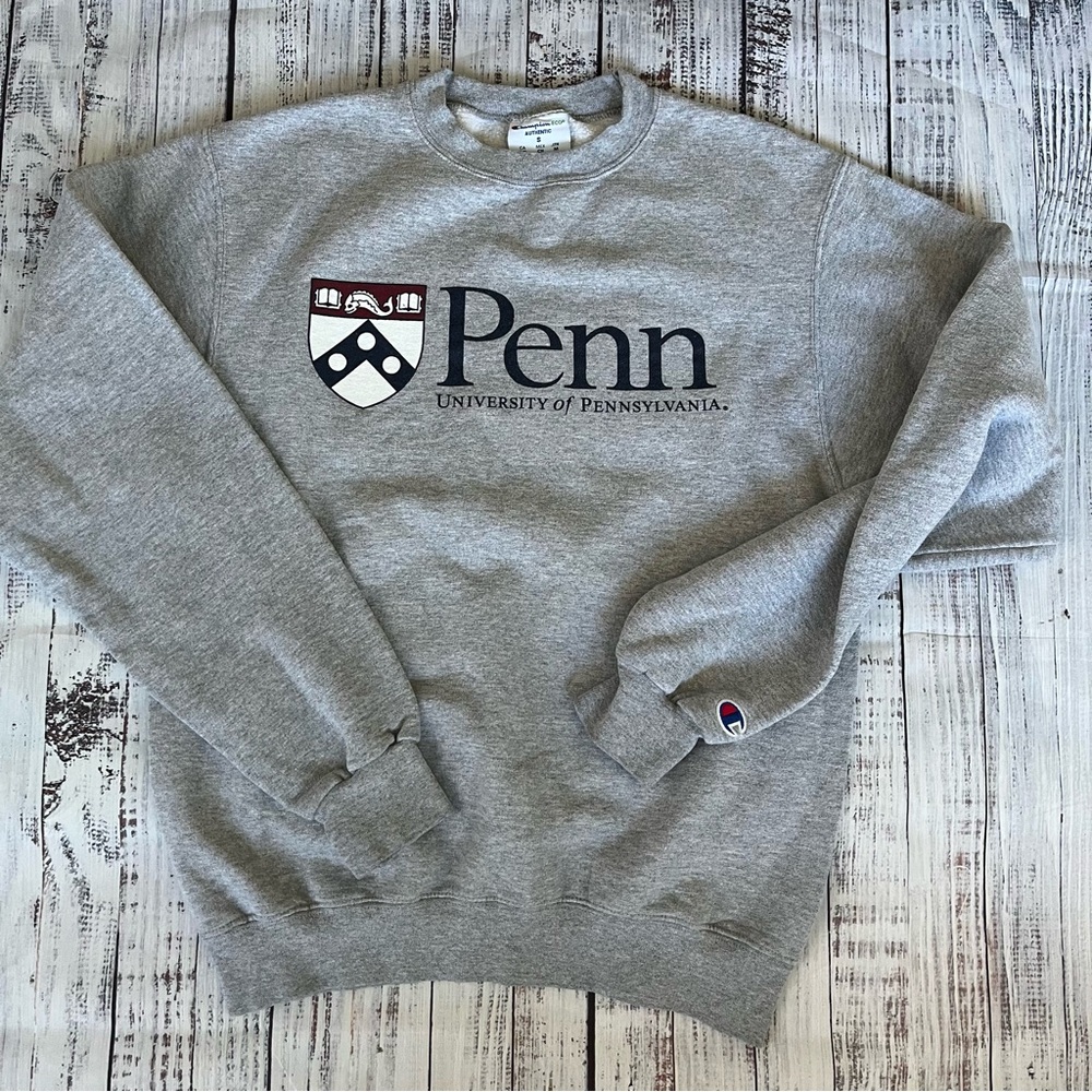 Champion Penn State Crewneck Sweater Gray Cotton Poly Blend Size S